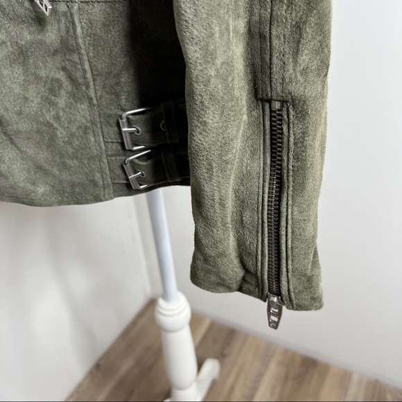 BLANK NYC Green Suede Leather Moto Jacket Size M - Picture 8 of 15